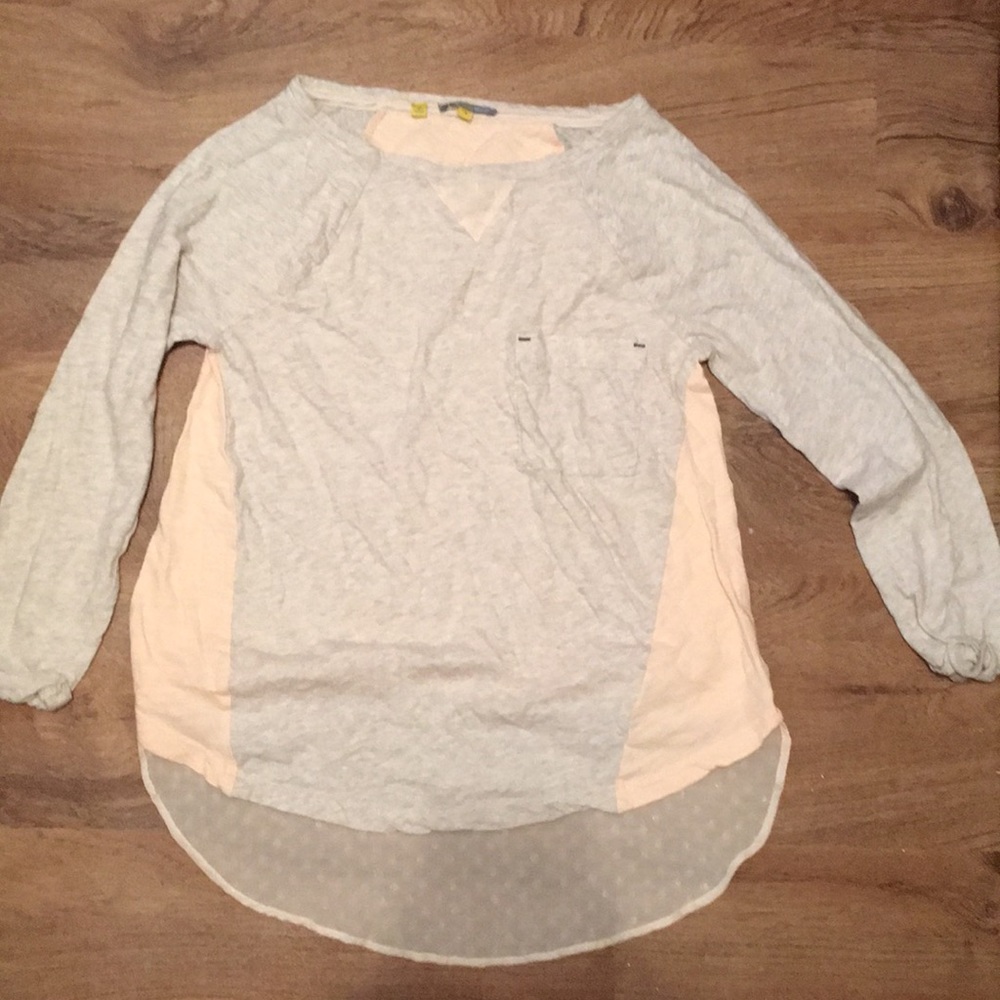 Anthropologie Little Yellow Button Long Sleeve Tee